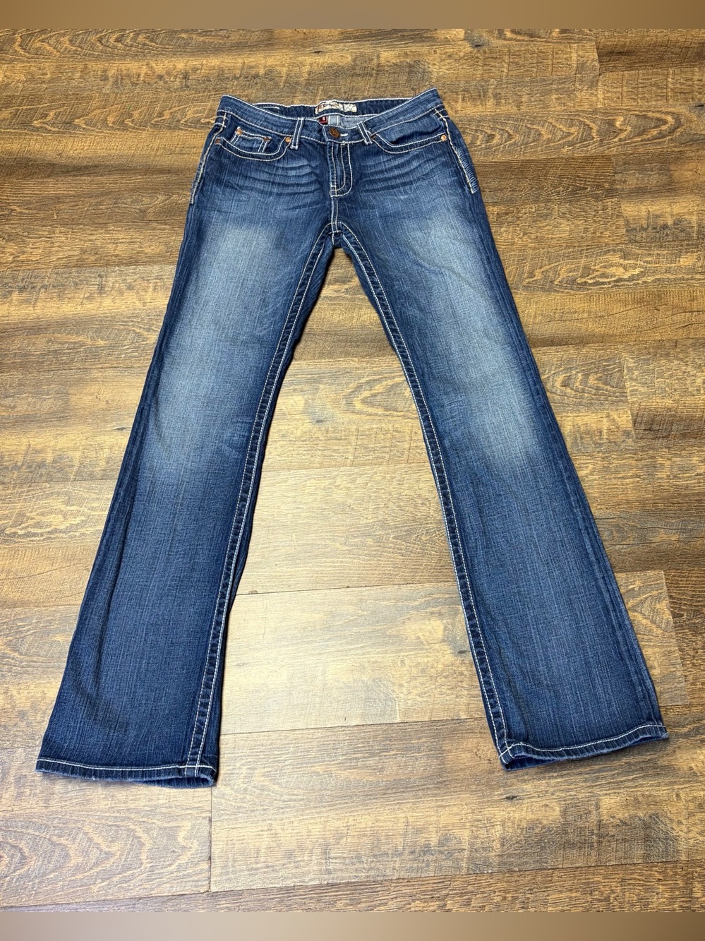 Vintage BKE Buckle Kate Bootcut Jeans 29x35.5 (34) Stretch Low Rise Thick Stitch